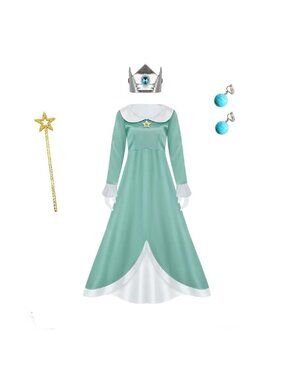 Princess Peach Dress Rosalina Cosplay Costume w/ Accessories Girls 9-10Y/140